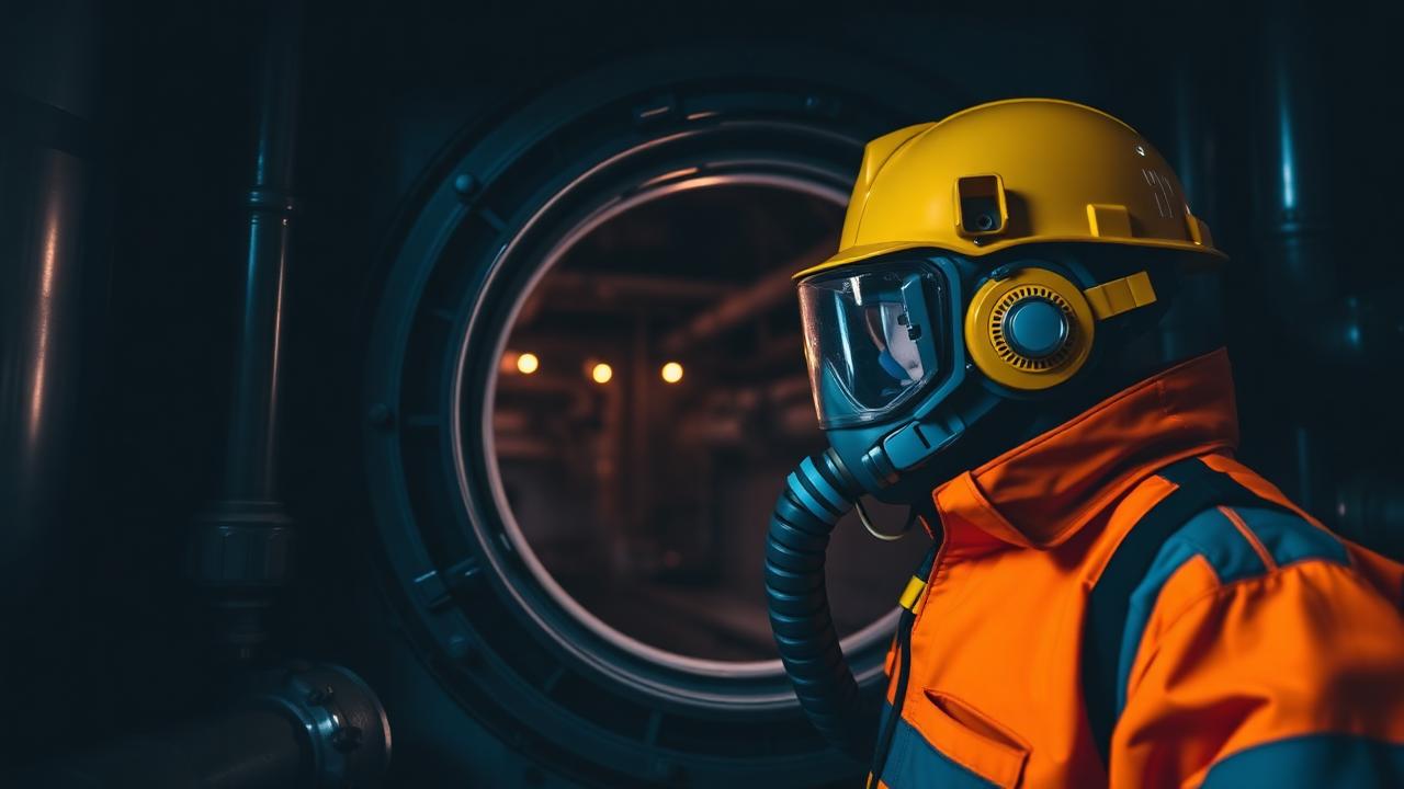 Cantiere temporaneo con tecnici della sicurezza e DPI